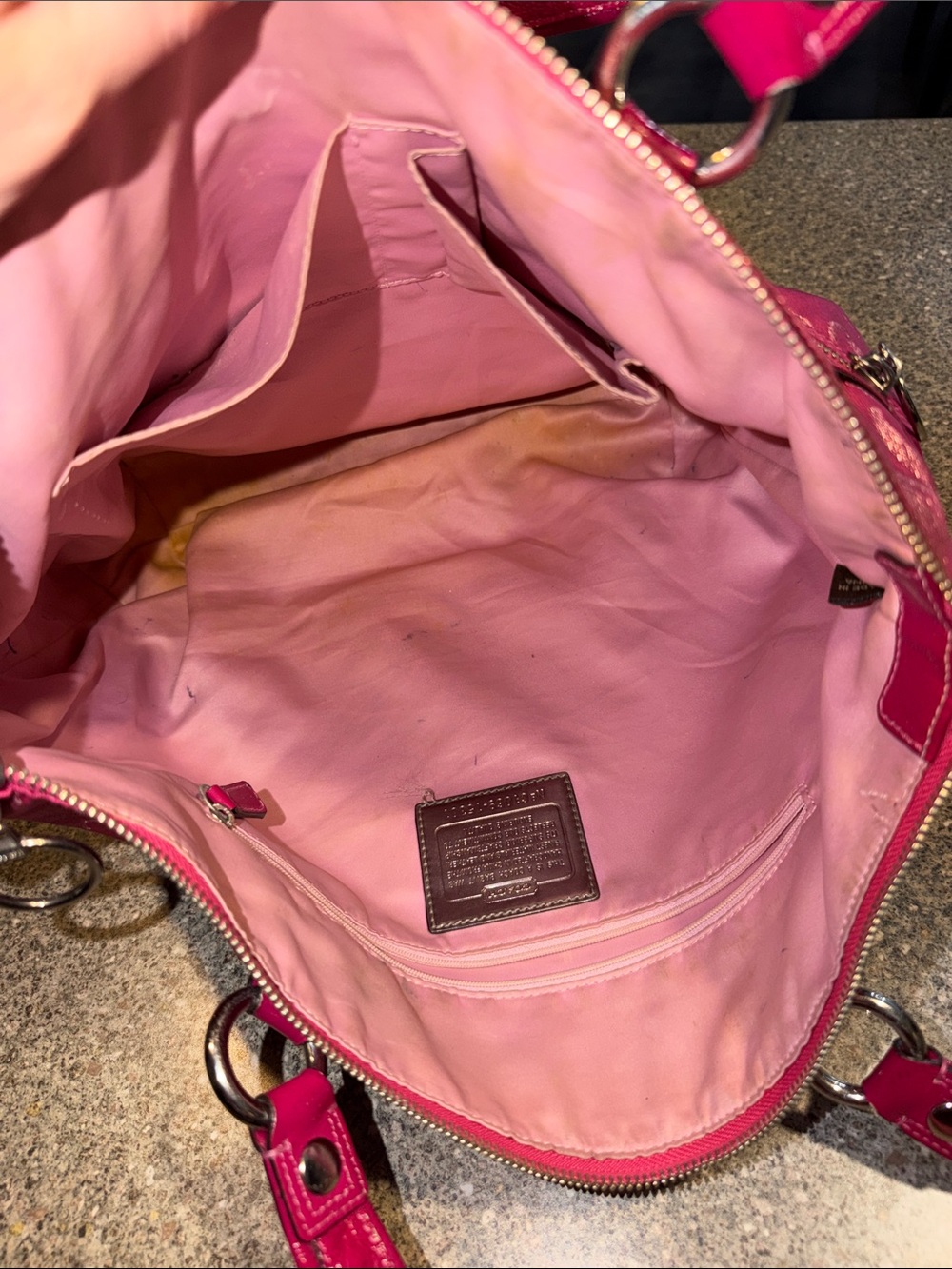 Coach Poppy Pink Glitter Logo Y2k Tote - Gem